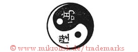 (Ying Yang-Zeichen mit asiatischen Schriftzeichen)