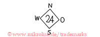 N W O S / 2A (mit Raute / Kompass)