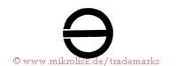 (Kreis mit Linie / Balken, wie seitenverkehrtes E)