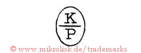 K P (im Oval mit Linie)