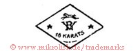 RV / 18 Karats (ineinander; in Raute mit Sternen und Pferd)